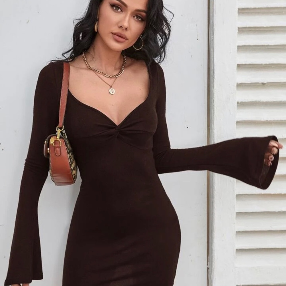 Bell Sleeve Sweater Dress